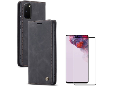 Carcasa y Protector Samsung S20 Livro Caseme Elite Negro