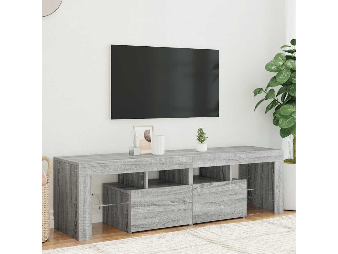 Mueble de TV | Mueble de TV | Mueble de TV con luces LED 140x36,5x40 cm Gris Sonoma