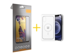Pack 1 X Película de Vidrio Templado Full + Funda GANDY por Apple iPhone 16 Pro Max Compatible con Magsafe Magnético Incoloro Clear