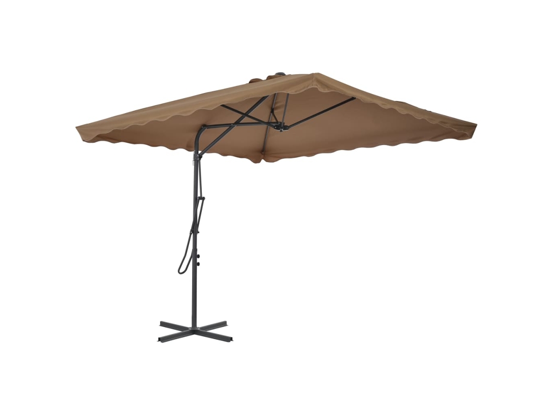 Sombrilla de exterior con poste de acero marrón grisáceo MAISON EXCLUSIVE (250x250 cm)