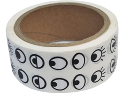 Pegatinas Redondas En Blanco Y Negro Con Diseño De Pestañas Para Decoración De Álbumes De Recortes.