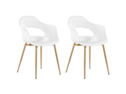 2 cadeiras de jantar em estilo escandinavo BELIANI Utica de Material sintético Branco 54x47x81