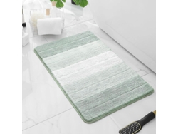 2026-tapete De Baño Microfibra Pequeño 17x24" Absorbente Antideslizante Gradiente Verde