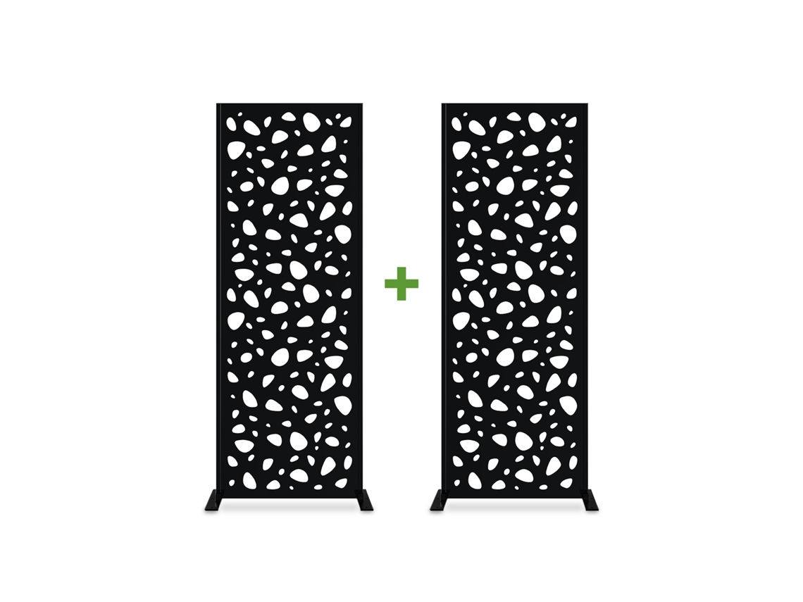 Juego de 2 paneles decorativos SUNNY Black H.160cm estampado completo