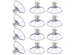 12 Ventosas De Pvc Claras Con Tornillo Y Tuerca Fuerte Succión Para Superficies Lisas Decoraciones Hogar Rv 40m5-10