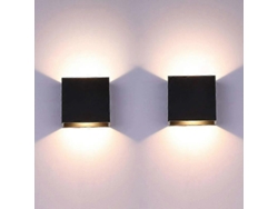 Rebe-2 Pack Lámpara De Pared Led Interior Moderna 6w Aluminio Blanco Cálido Para Sala Dormitorio Baño Cocina