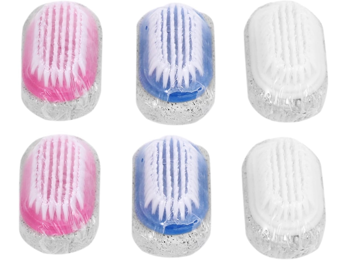 Conjunto De 6 Escovas Multifuncionais De Pedra Dupla Face Para Pedicure, Ideais Para Remoção De Cravos E Espinhas.