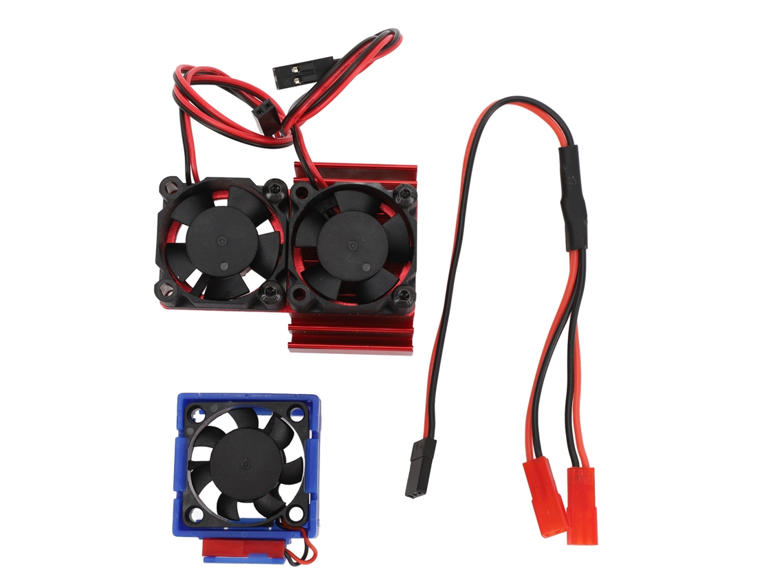 Mali conjunto de Ventiladores Duos para Esc e Motor Vxl 3s Compatível com Slash Rustler Stampede Hoss 4x4 Vxl 1/10 Vermelho