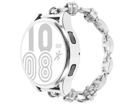 Correa de acero inoxidable 22mm con diseño de rosca para Girls For Huawei Watch GT3 46mm/Xiaomi Haylou RS3 - plata