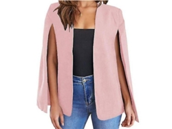 2026-chaqueta Casual Blazer Para Mujer Con Mangas Divididas Y Cuello De Chal Para Trabajo Y Ocasiones Informales M Rosa