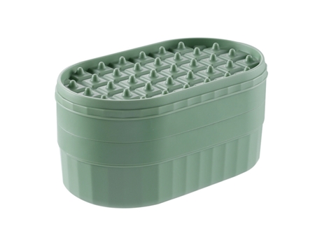 cubitera con tapa 72 cubitos de hielo sin BPA con cubitera y pala fácil de aflojar (verde) ZMDECQNA