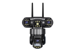 Cámara de vigilancia inalámbrica para el hogar de tres pantallas, Wi-Fi, 4G, monitor HD con visión nocturna remota, estándar europeo, inglés, 4G Chennnls