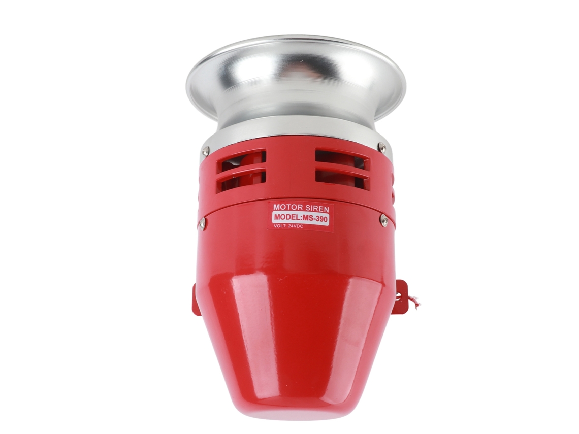 Sirena de motor eléctrico de 125 dB, timbre motorizado, alarma sonora, bocina, sirena para hogar, fábrica, escuela, rancho, lugar de entretenimiento, 24 V CC, 6,8 A