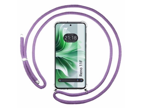 Funda Suspensa para Oppo Reno 11F 5G TUMUNDOSMARTPHONE Silicona Morado