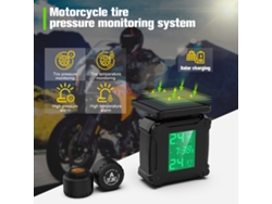 Monitoreo Inalámbrico De Presión De Neumáticos Para Motocicletas, Alarma De Temperatura A Prueba De Agua, Tpms Recargable Por Usb Con Pantalla Lcd