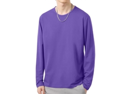 Camiseta De Manga Larga Cuello O Para Hombre, Invierno Otoño, Talla 3xl, Morado, Poliéster 3xl Morado