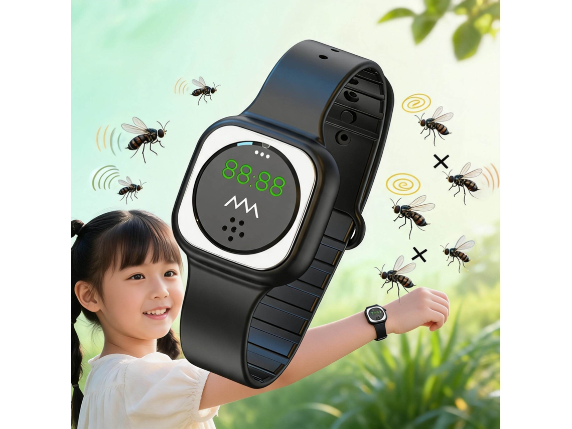 Pulsera Repelente Ultrasónica, Para Uso En Exteriores, Para Adultos Y Niños (negro) Czhhmart
