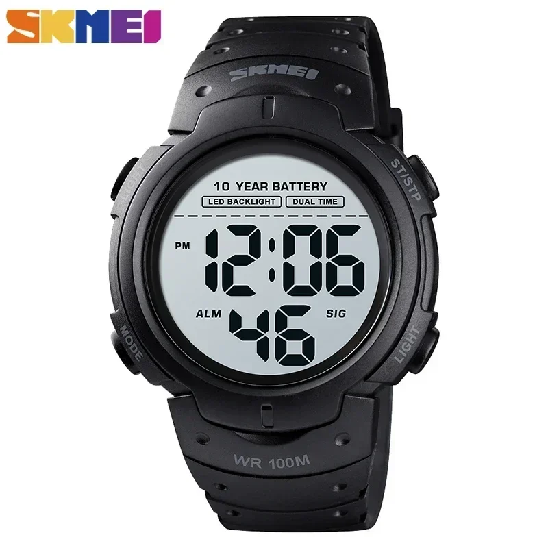 Reloj De Pulsera (negro) Resistente Al Agua Hasta 100 Metros, Despertador, Reloj Deportivo.