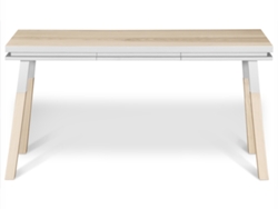 Escritorio MON PETIT MEUBLE FRANÇAIS Rectangular de Madera Maciza Con 1 Cajón 140 cm