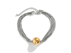 Collar De Mujer Moderno Con Diseño Retorcido En Capas Y Bola Grande Ccb Talla Única 4841