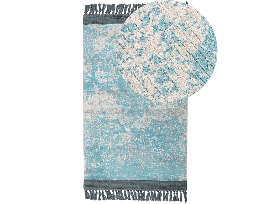 Alfombra de pelo corto BELIANI Akarsu de Viscosa Azul 80x150