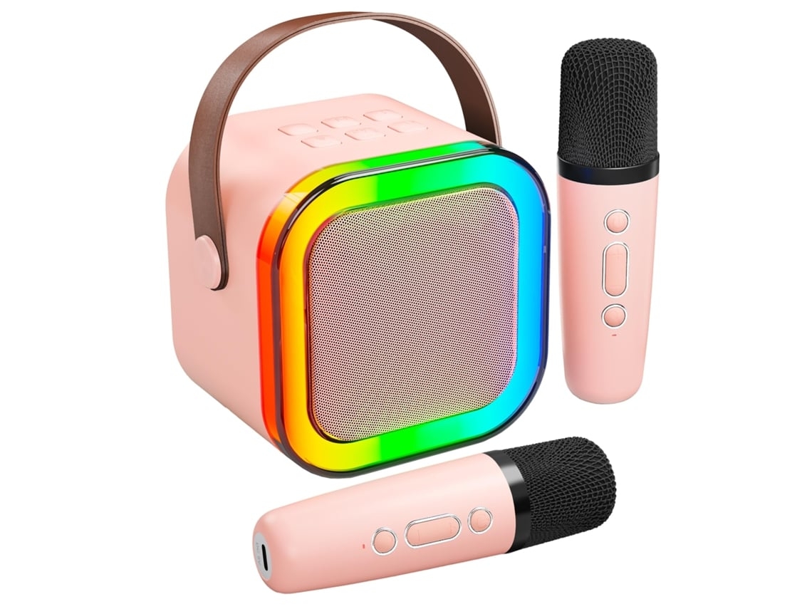 Máquina De Karaoke Para Niños Y Adultos Mini Micrófono De Karaoke Bluetooth Portátil Altavoz Para Cantar Con 2 Micrófonos Y Luz Yemaesre