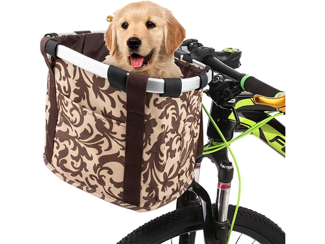 Cesta delantera para bicicleta, cesta delantera plegable para bicicleta con marco de aluminio, cesta de la compra multifuncional e impermeable, D
