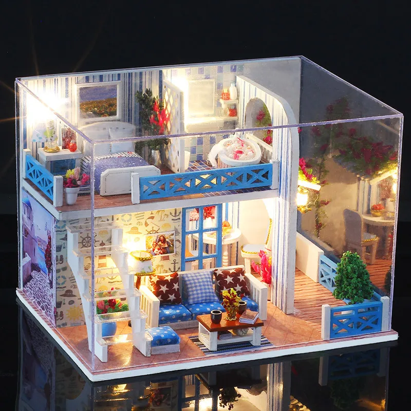 (k019 Con Tapa) Muebles Para Casa De Muñecas Diy, Kit De Construcción En Miniatura Diy, Mini Casa De Muñecas