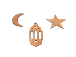 Colgante de pared de madera Eid Mubarak con guante de Ramadán para decoración