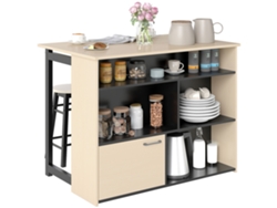 Conjunto de bar de 3 piezas con mesa plegable y 2 taburetes, 116x70x89,5 cm, roble negro.