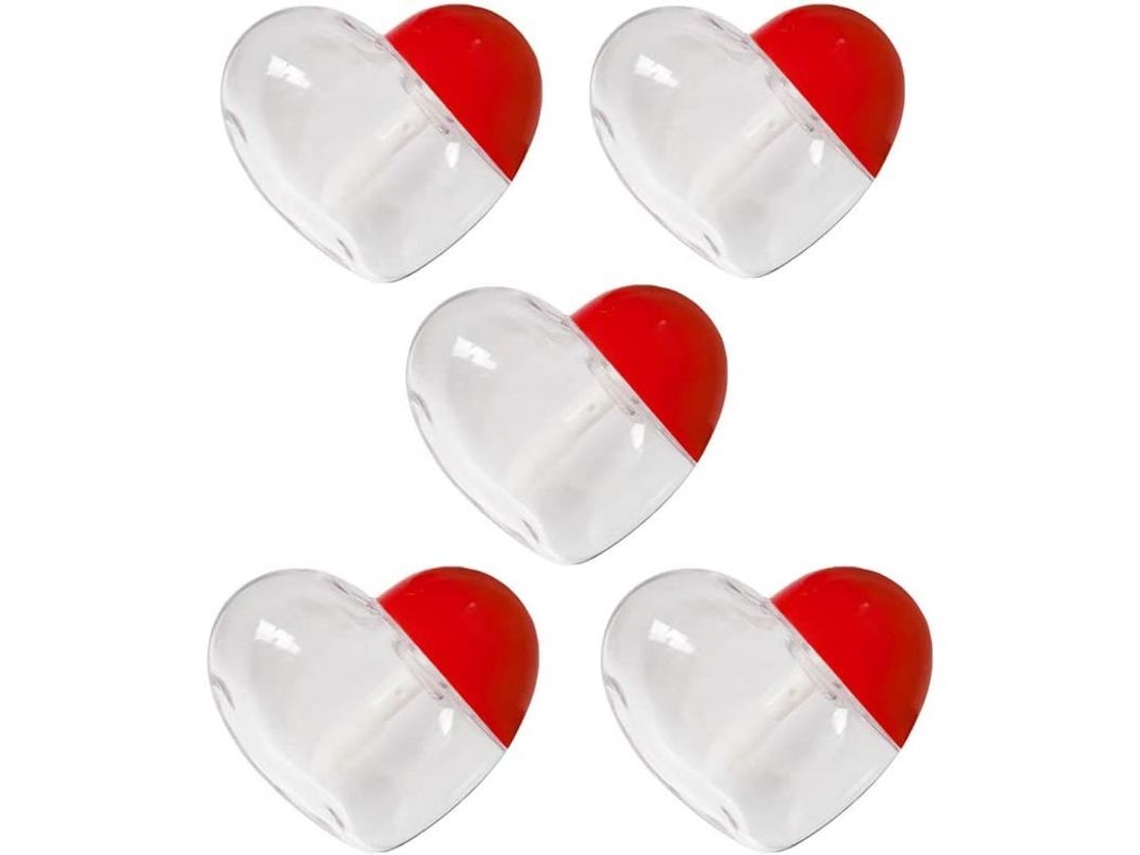 5 Frascos Vacíos De Brillo Labial Con Forma De Corazón De 5 Ml, Reutilizables Para Crear Labiales Creativos Diy.