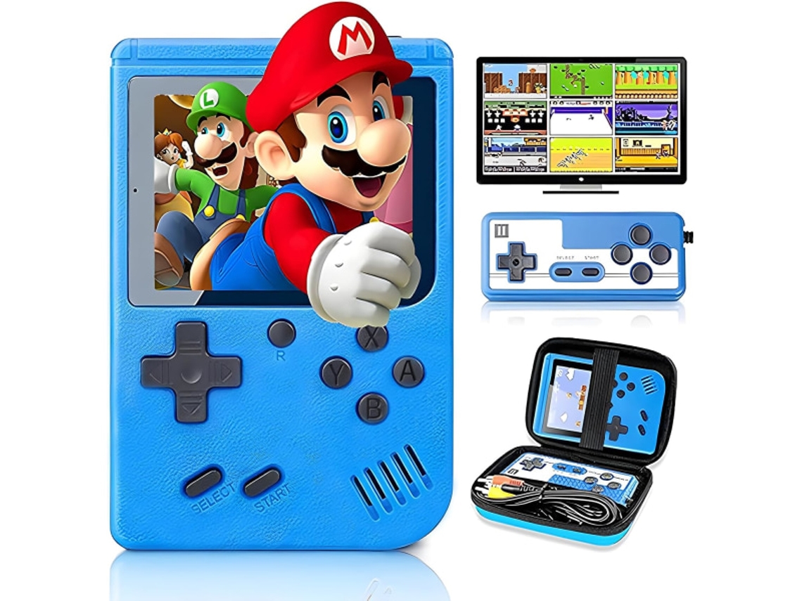 Consola De Videojuegos Portátil Retro Con 400 Juegos Clásicos Fc - Consola De Videojuegos Portátil Siurn Con Pantalla De 3,0 Pulgadas (azul)