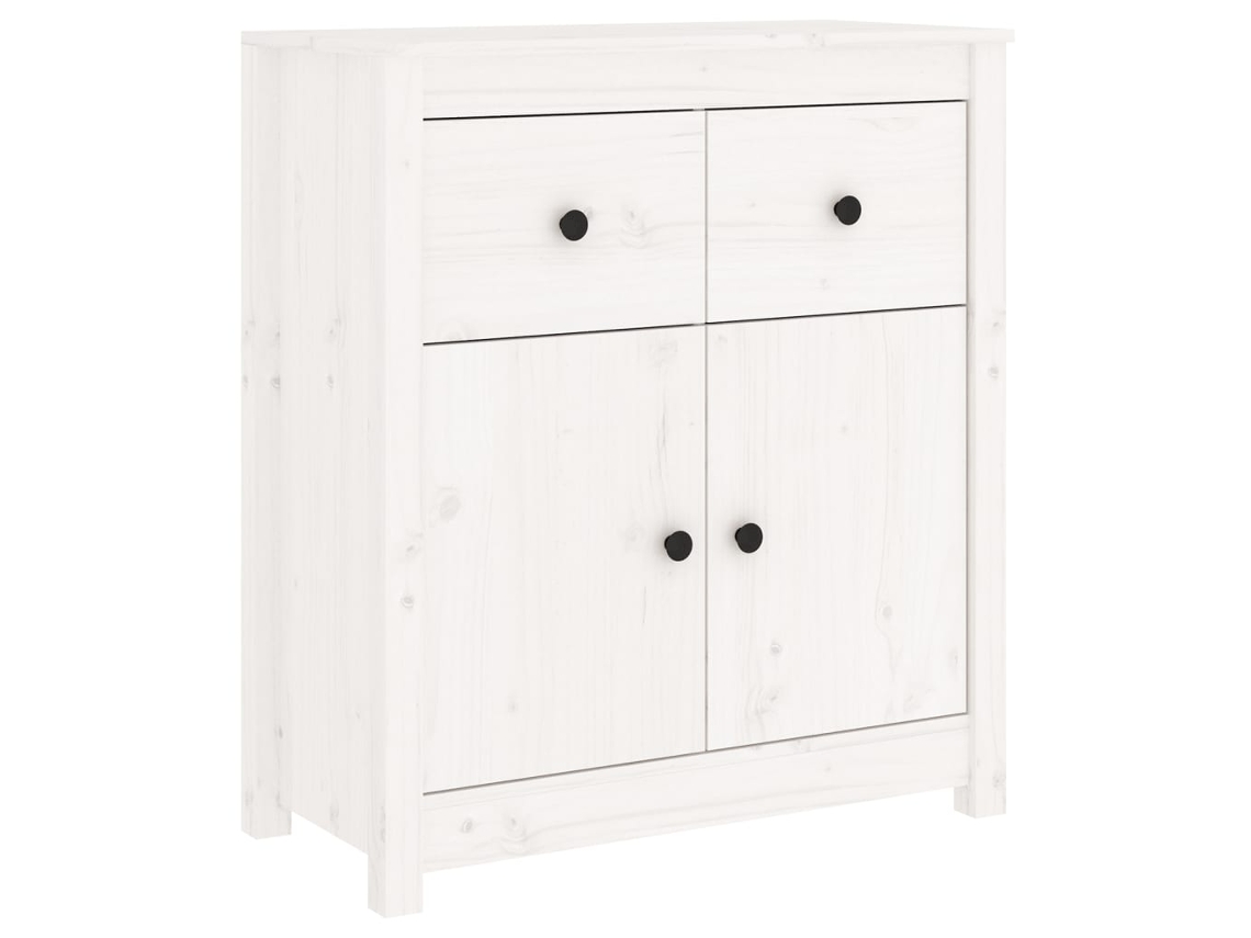 Aparador 70x35x80 cm Madera Maciza de Pino Blanco MAISON EXCLUSIVE