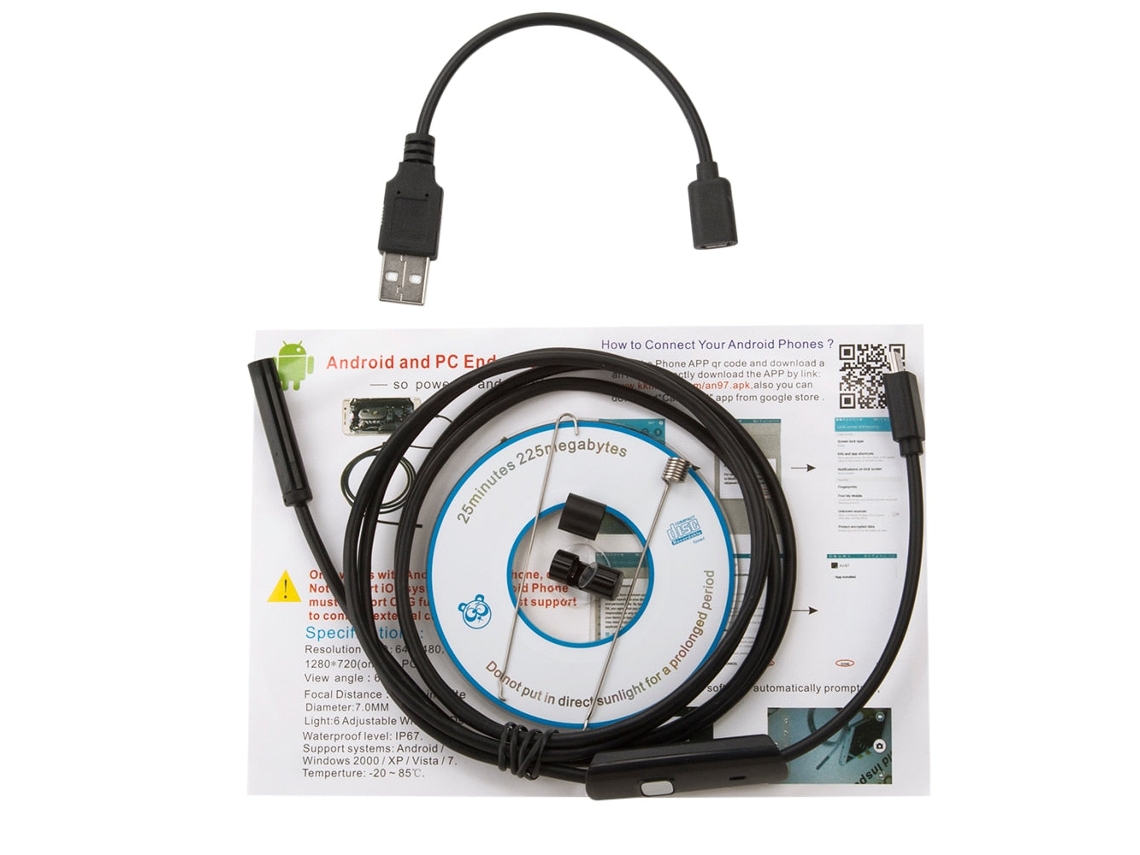 SZSMART  Câmara de Inspecção  Android Endoscópio USB (Cabo Macio de Câmara de Inspecção  de 7 Mm / 3,5 M]