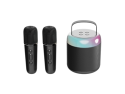 Máquina De Karaoke Profesional Para Niños Con 2 Micrófonos Inalámbricos Y Luz Led Para Niños De 3 A 12 Años Negro Siurn