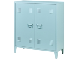 Armario metálico de oficina Oripää con cerraduras magnéticas acero 90 x 80 x 33 cm - Azul grisáceo [en.casa]