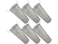 Juego De 6 Cubos De Metal Galvanizado Para Flores, Estilo Rústico, Con Asa, Ideales Para Arreglos Florales.
