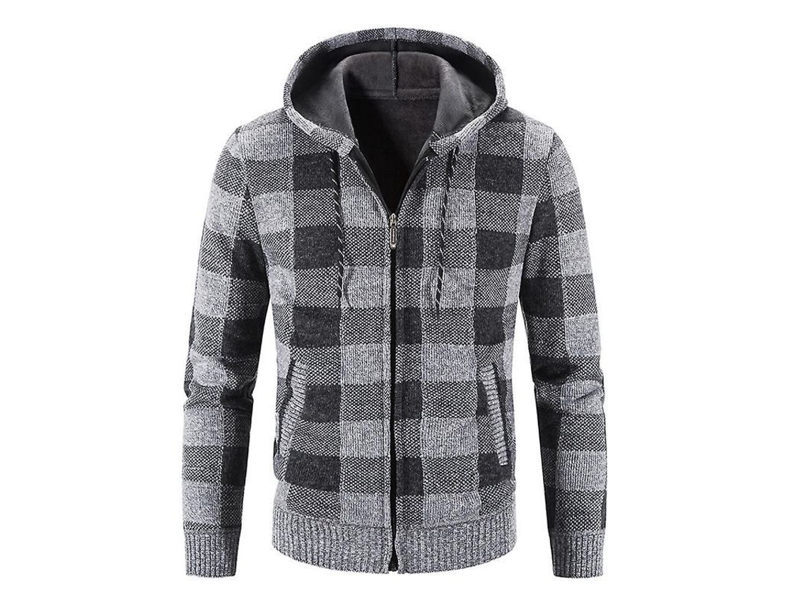 2026-chaqueta Con Capucha De Cuadros Gruesa Para Hombres Mystdiy De Tela Gruesa Y Estilo Suelto