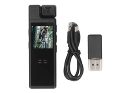 Câmera Corporal 1080p Com Tela 1.3", Lente Giratória 180°, Ângulo Amplio 140° E Clip Traseiro Portátil