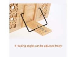 Soporte Plegable Ajustable De Bambú Para Libros Con 4 Ángulos Y Diseño Hueco Para Libros, Artículos De Cocina, Música, Tabletas Y Accesorios.