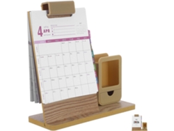 Soporte De Madera Para Calendario Con Portalápices Multifuncional, Organizador De Escritorio Para Agenda.