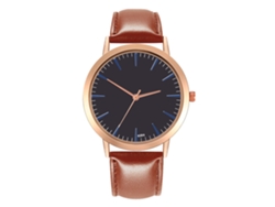 Reloj De Pulsera Unisex De Moda, De Piel Sintética, Para Hombre Y Mujer (marrón Claro)