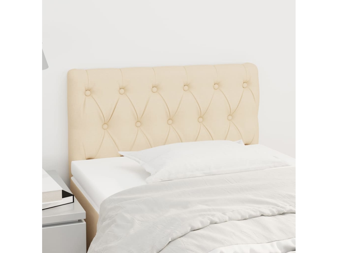 Cabecero De Tela Color Crema 80x7x78/88 Cm