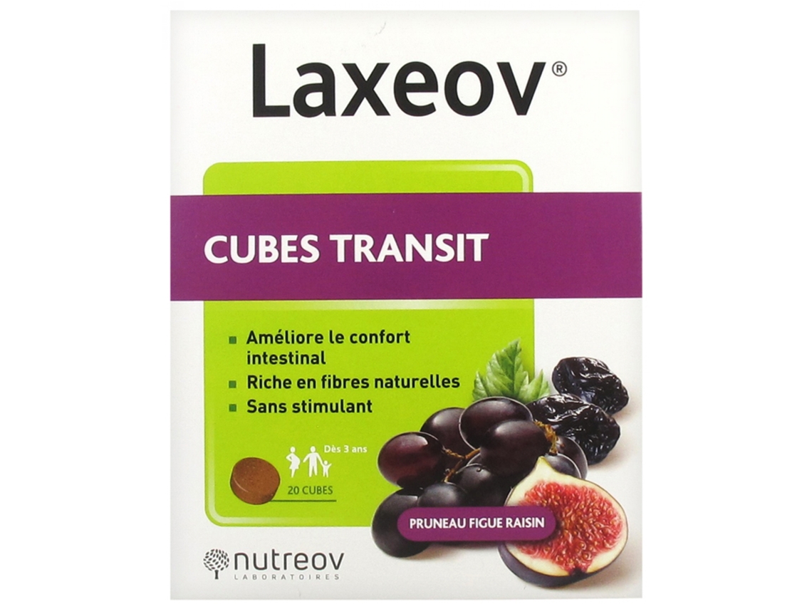 Laxeov Cubos Tránsito 20 Cubos Sabor : Ciruelas Higo Uva NUTREOV