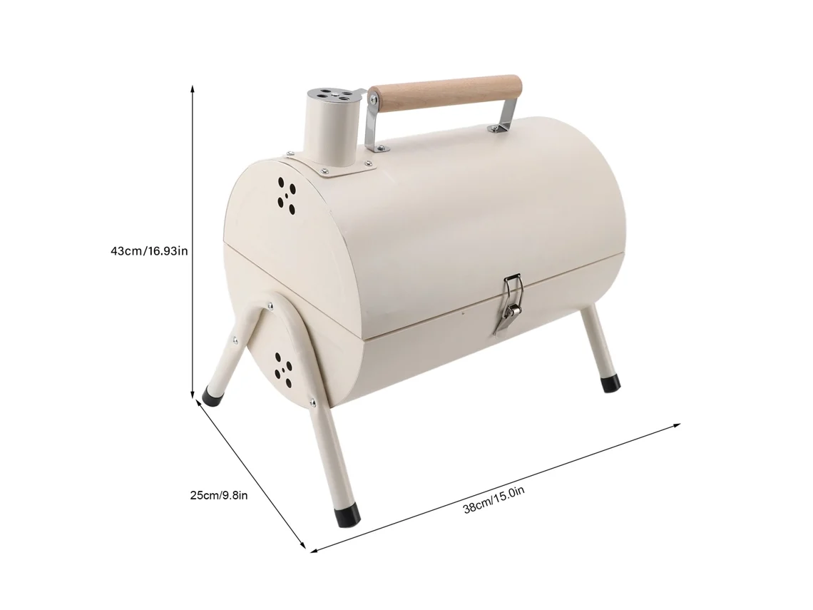 Barbacoa portátil dúplex con función multiusos y chimenea