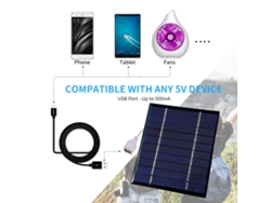 Cargador solar portátil de 2,5 W, 5 V y 3,7 V, USB para teléfonos móviles y camping