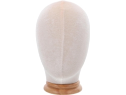Soporte Madera Independiente Exhibición Sombreros Cabeza Maniquí Terciopelo Beige Versátil Pelucas Gorros