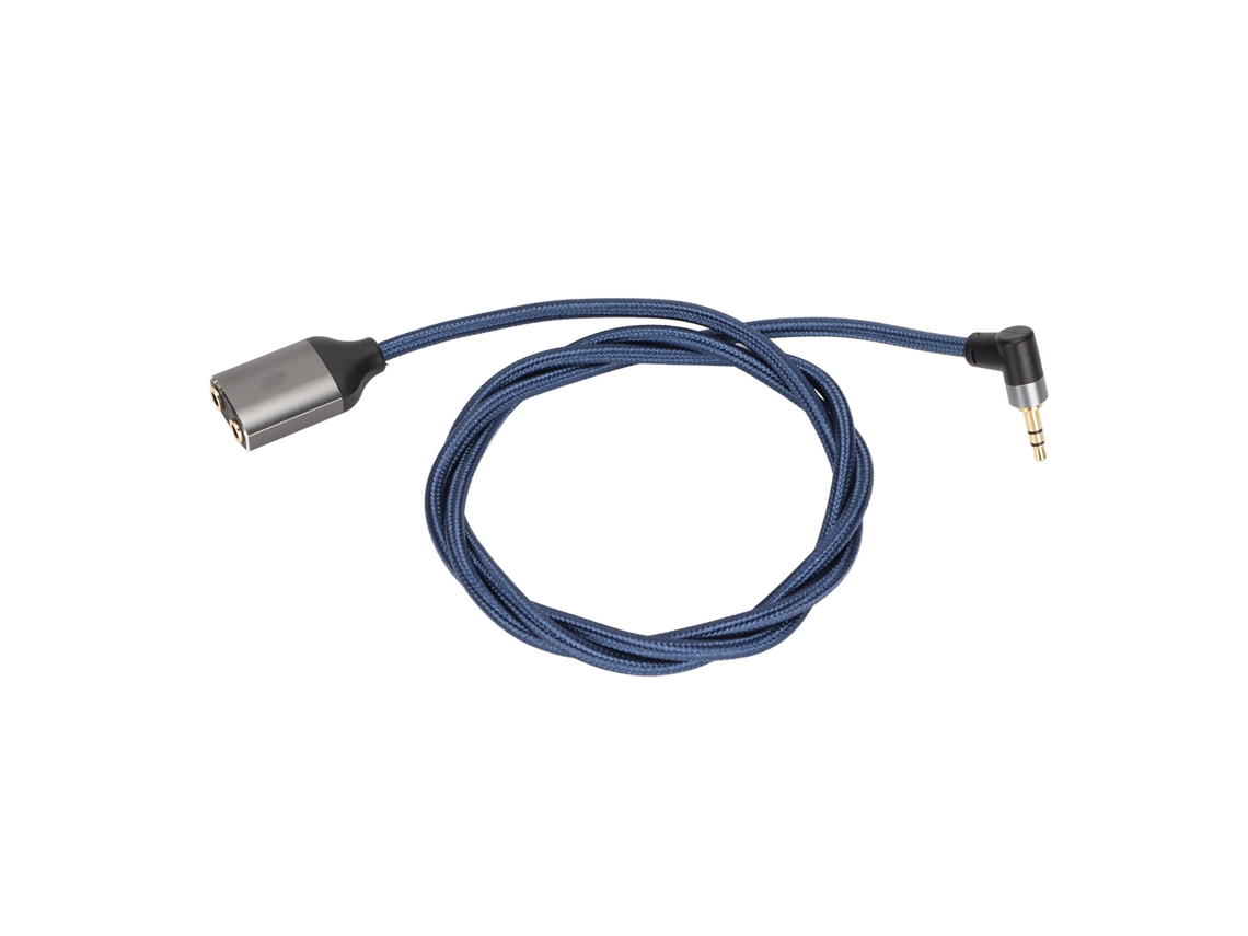 Cable De Audio De 3,5 Mm Macho A 2 Hembras Con Ángulo De 90 Grados, Adaptador De Audio Estable Para Compartir, 1 M, Azul