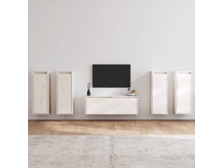Mueble para TV de 5 piezas | Mueble para TV | Soporte para TV de madera maciza de pino blanco