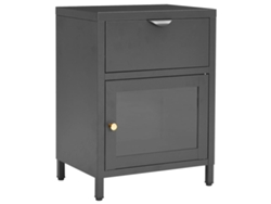 Maison Exclusive - Mesita De Noche Gris Antracita Acero Y Vidrio 40x30x54,5 Cm
